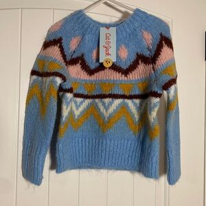 Cat & Jack little Girls Blue/Multi Sweater Size XS